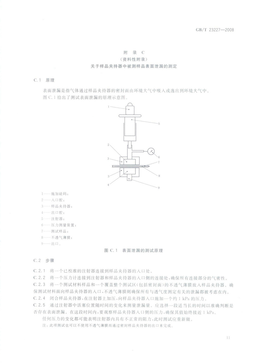 GBT 23227-2008 卷煙紙、成形紙、接裝紙及具有定向透氣帶的材料 透氣度的測定